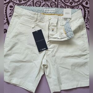 Denim & Flower White Shorts with Blue Patterned Lining